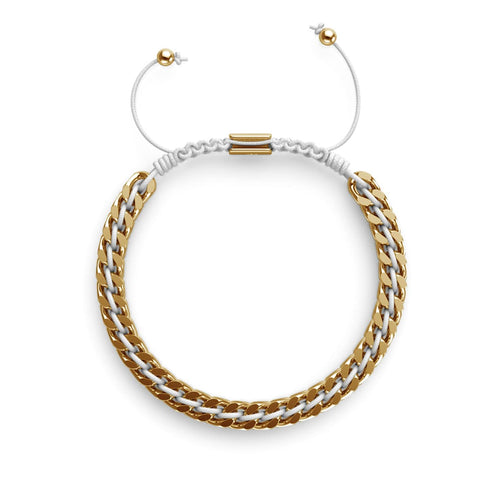 Blanc x Or Rose | Bracelet chaîne de blé Gaia